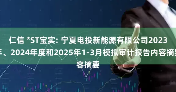 仁信 *ST宝实: 宁夏电投新能源有限公司2023年、2024年度和2025年1-3月模拟审计报告内容摘要